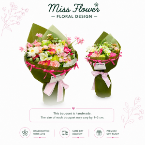 AF39 - Matcha Strawberry ~ Artificial & Soap Flowers 仿真&香皂花
