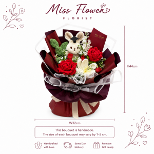CRF44 - Red Letter Day ~ Crochet Flower 针织花